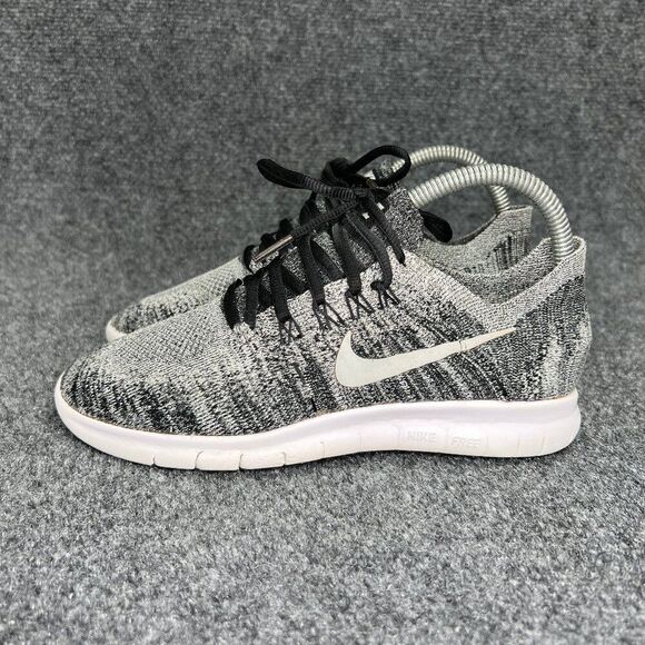 Nike Free RN Flykint 2017 Running Shoes Women's Size 6 Black White Oreo Athletic - Picture 6 of 13